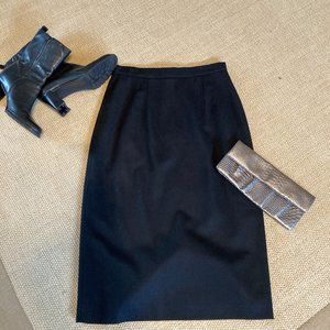Jos. A Bank Classic Black Wool Pencil Skirt 10